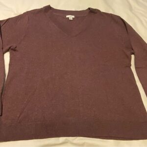 J. Jill Purple V-Neck Sweater